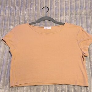 Pink Lily Tan Crop Top